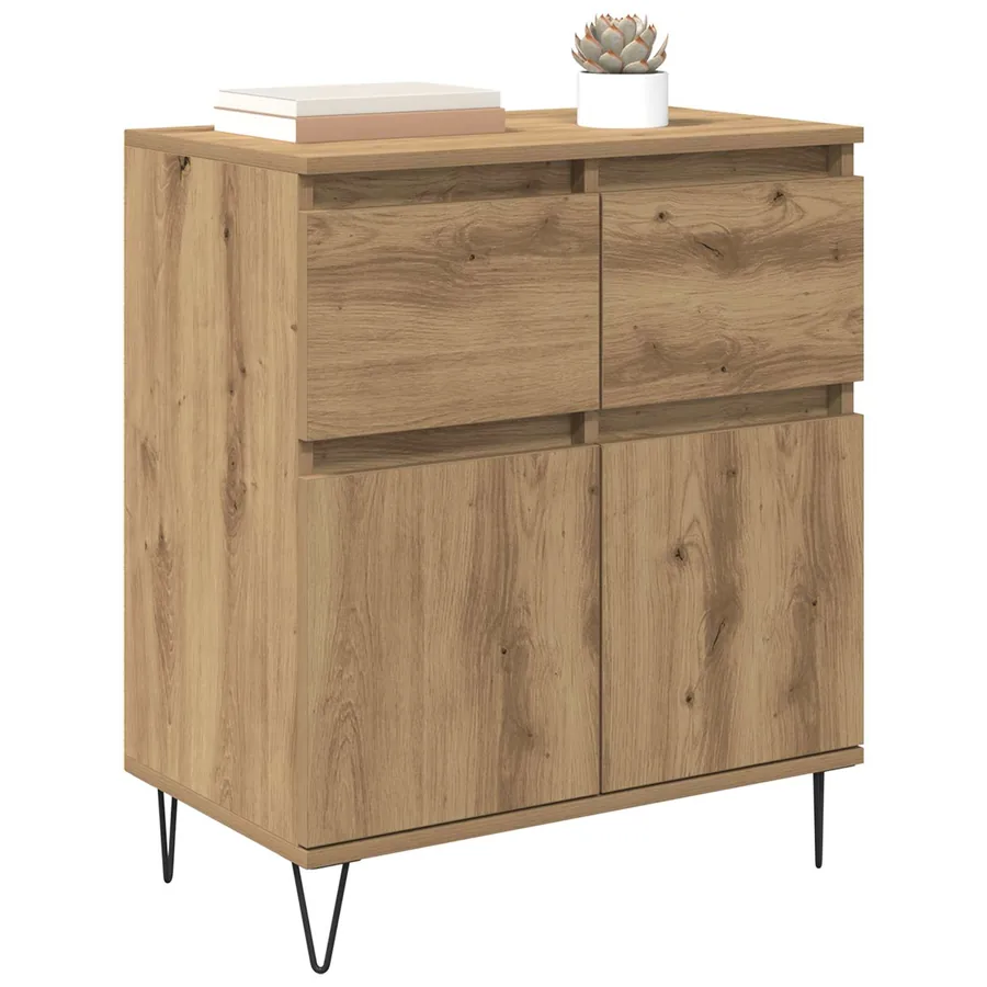 Buffet Chêne artisanal 60 x 35 x 70 cm Bois d'ingénierie et fer - 3