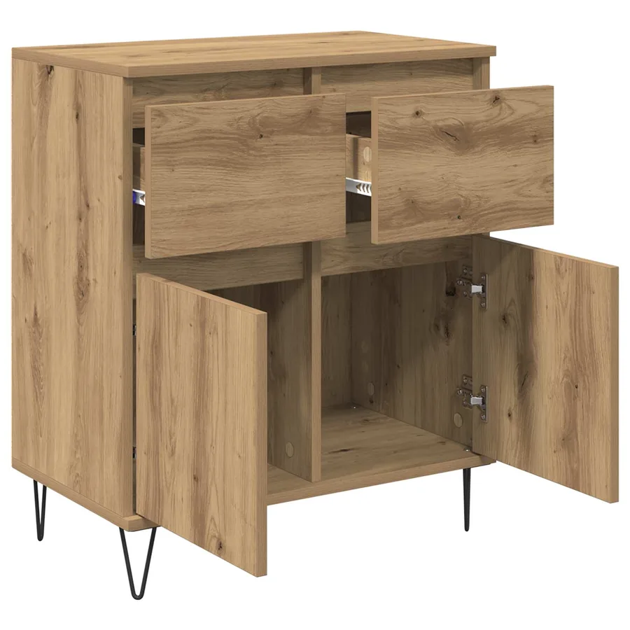 Buffet Chêne artisanal 60 x 35 x 70 cm Bois d'ingénierie et fer - 5