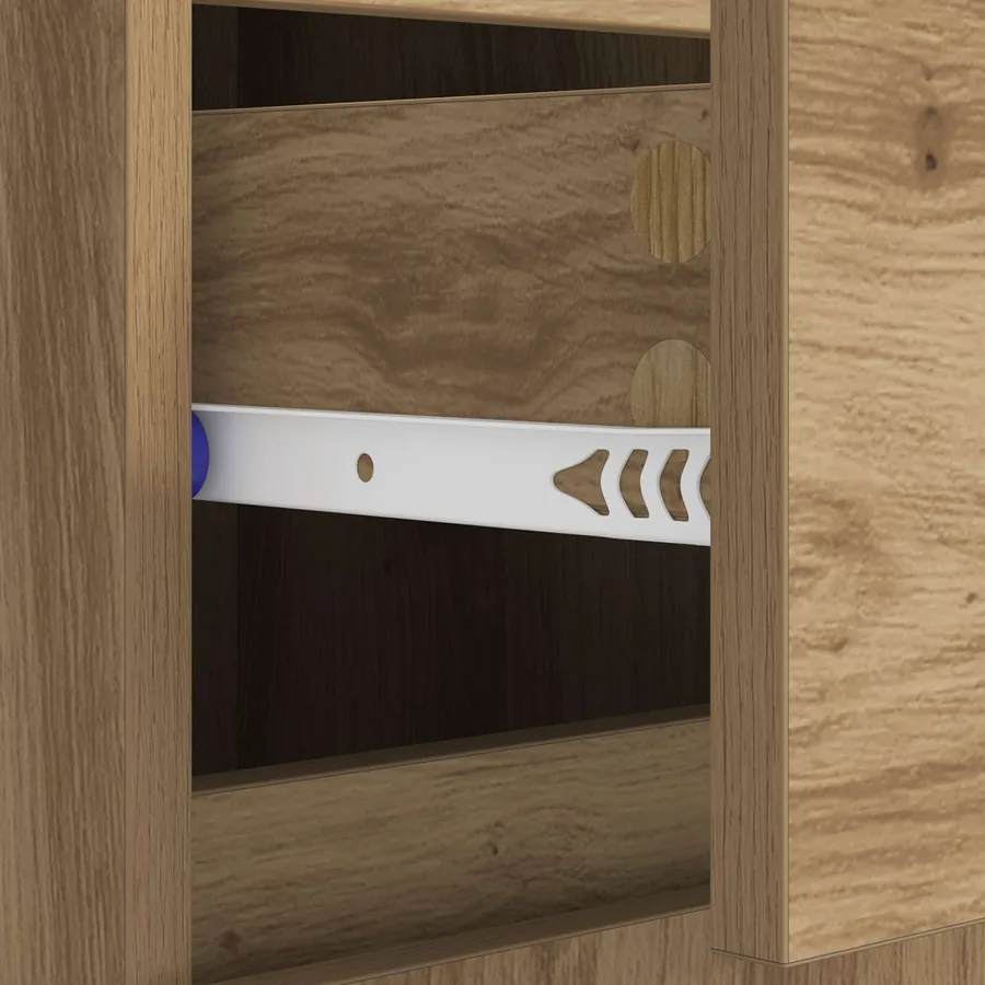 Buffet Chêne artisanal 60 x 35 x 70 cm Bois d'ingénierie et fer - 9