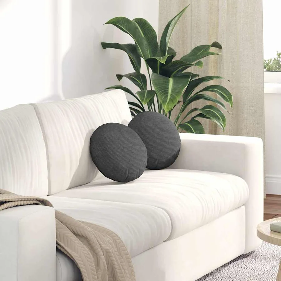 Coussins de siège 2 pcs Gris foncé Ø30 x 13 cm