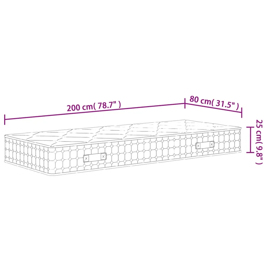 Matelas à ressorts ensachés dureté moyenne 80x200 cm - 9