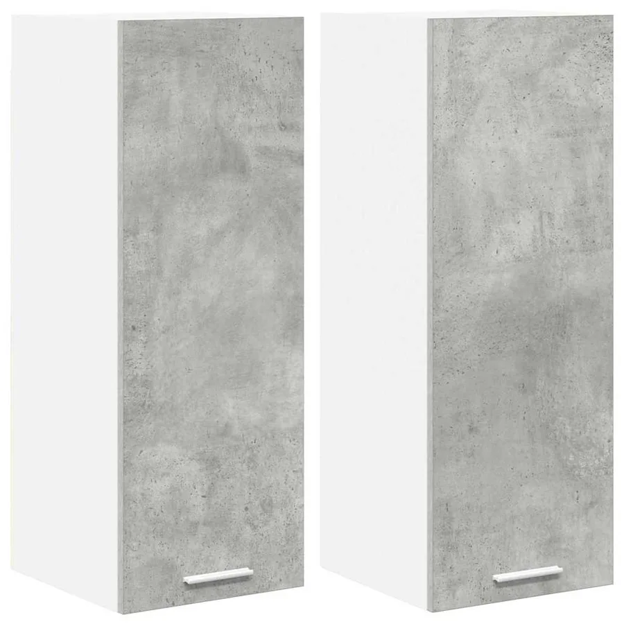 Armoire suspendue 2 pcs Gris béton et Blanc 30 x 31 x 80 cm - 2