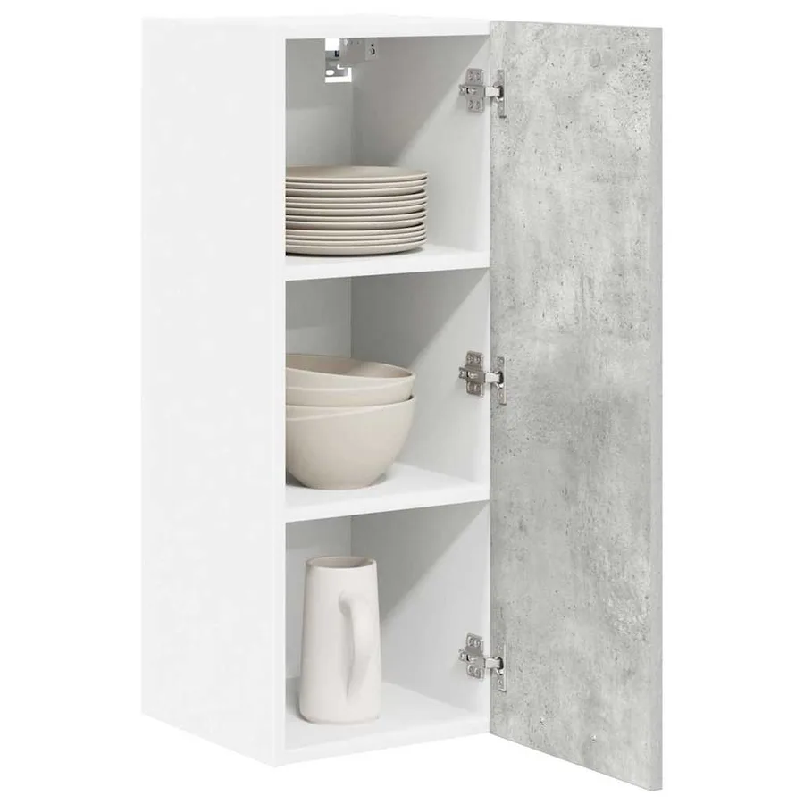 Armoire suspendue 2 pcs Gris béton et Blanc 30 x 31 x 80 cm - 3
