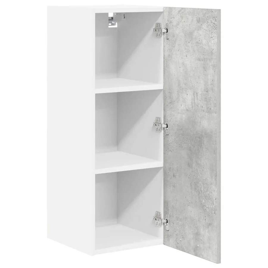 Armoire suspendue 2 pcs Gris béton et Blanc 30 x 31 x 80 cm - 5