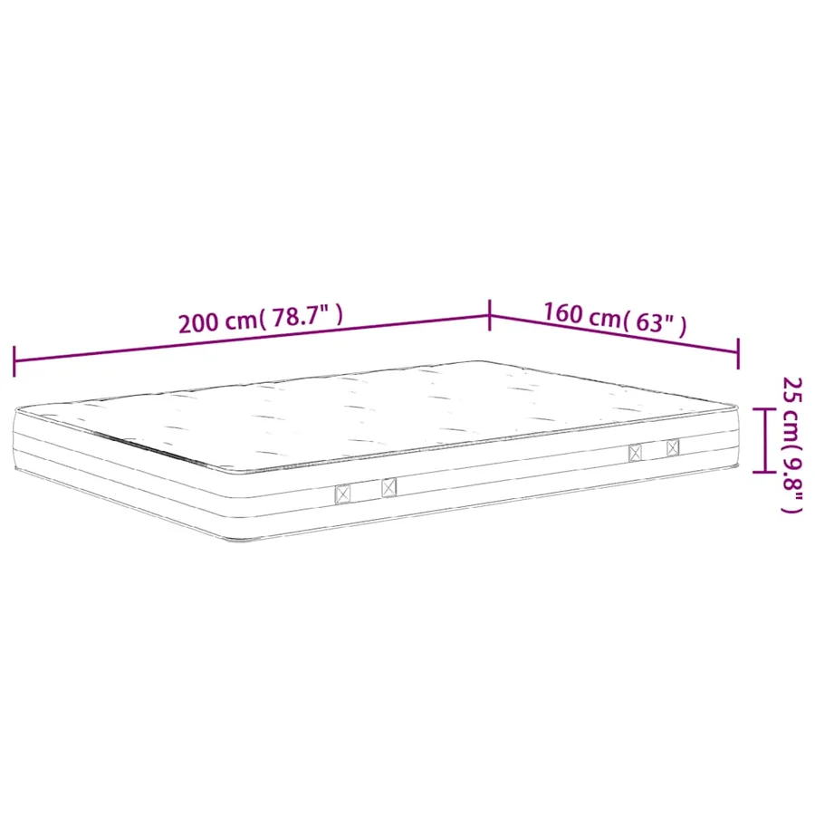 Matelas à ressorts ensachés dureté moyenne 160x200 cm - 7