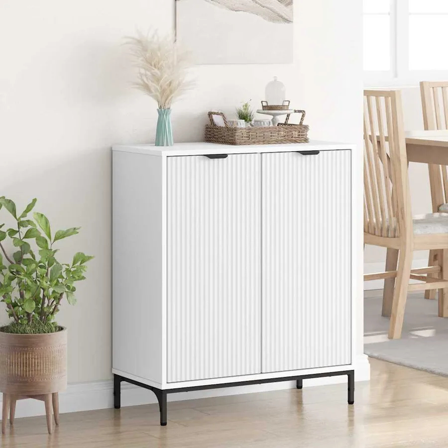 Buffet Blanc 69,5 x 33 x 82 cm Bois d'ingénierie - 4