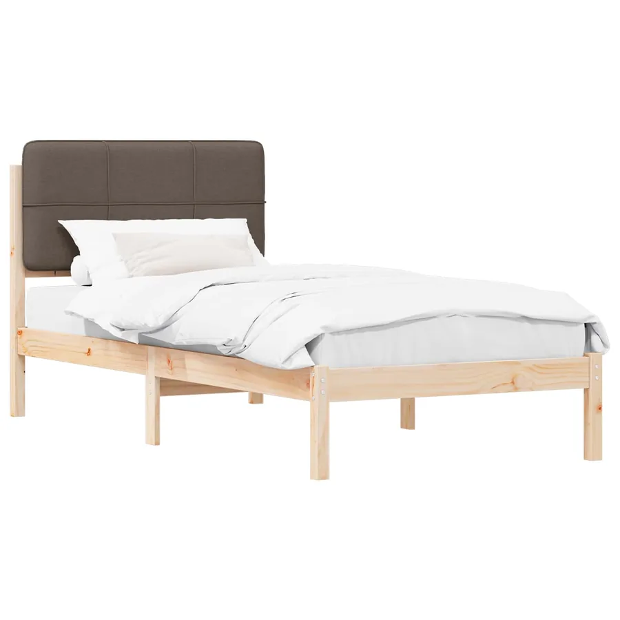 Cadre de lit avec tête de lit rembourrée Taupe 90 x 200 cm - 2