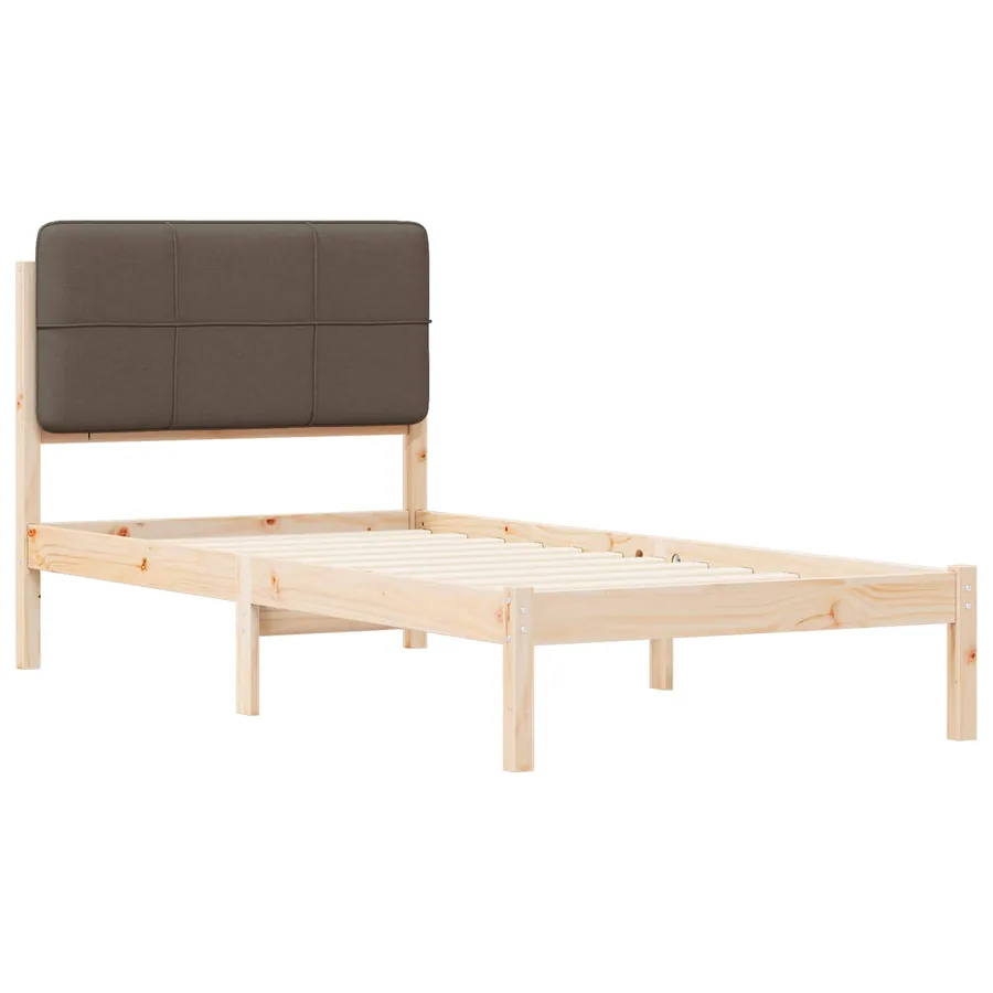 Cadre de lit avec tête de lit rembourrée Taupe 90 x 200 cm - 4