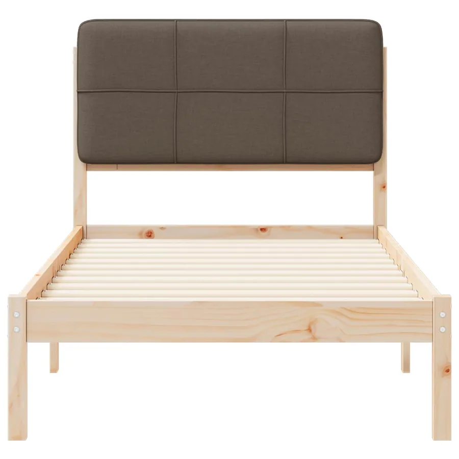 Cadre de lit avec tête de lit rembourrée Taupe 90 x 200 cm - 5