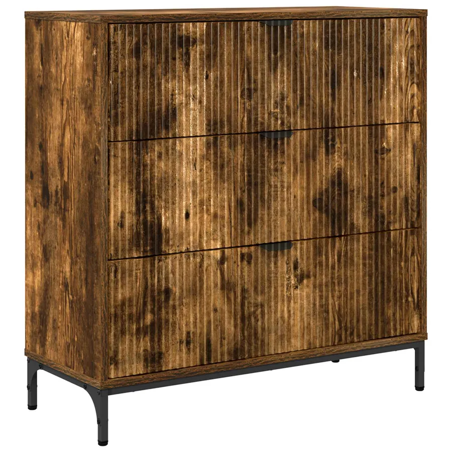 Buffet Chêne fumé 79,5 x 33 x 82 cm Bois d'ingénierie - 2