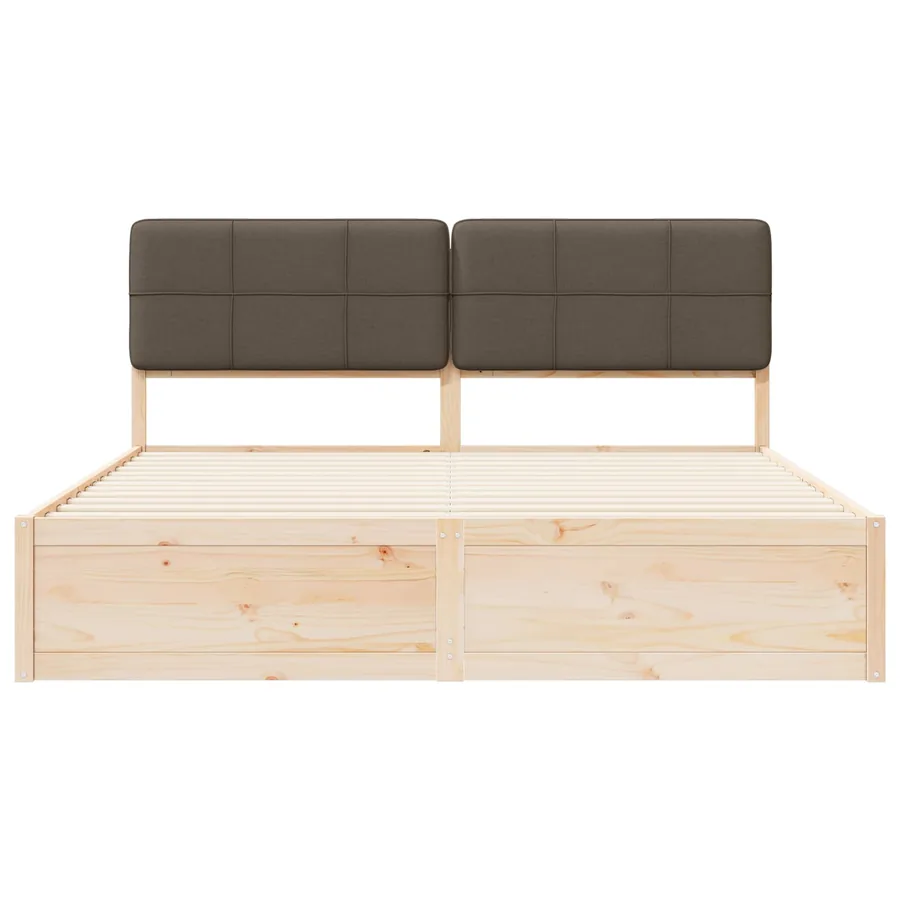 Cadre de lit avec tête de lit rembourrée Taupe 200 x 200 cm - 5