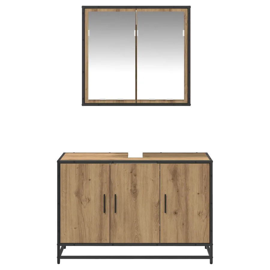 Ensemble de mobilier de salle de bain 2 pc Chêne artisanal - 7