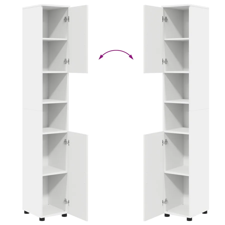 Cabinet de salle de bain avec stockage Blanc 30 x 35 x 192 cm - 12