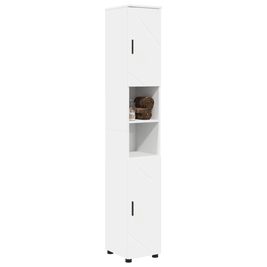 Cabinet de salle de bain avec stockage Blanc 30 x 35 x 192 cm - 3