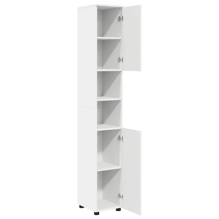 Cabinet de salle de bain avec stockage Blanc 30 x 35 x 192 cm - 5