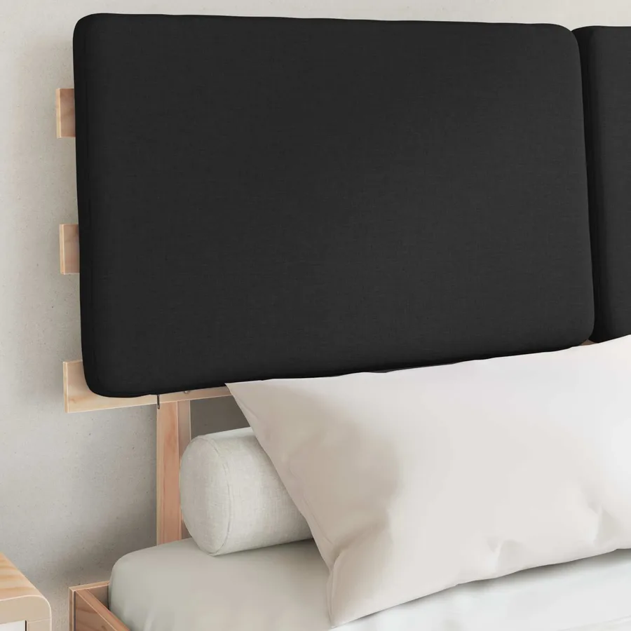 Cadre de lit avec tête de lit rembourrée Noir 135 x 190 cm - 3