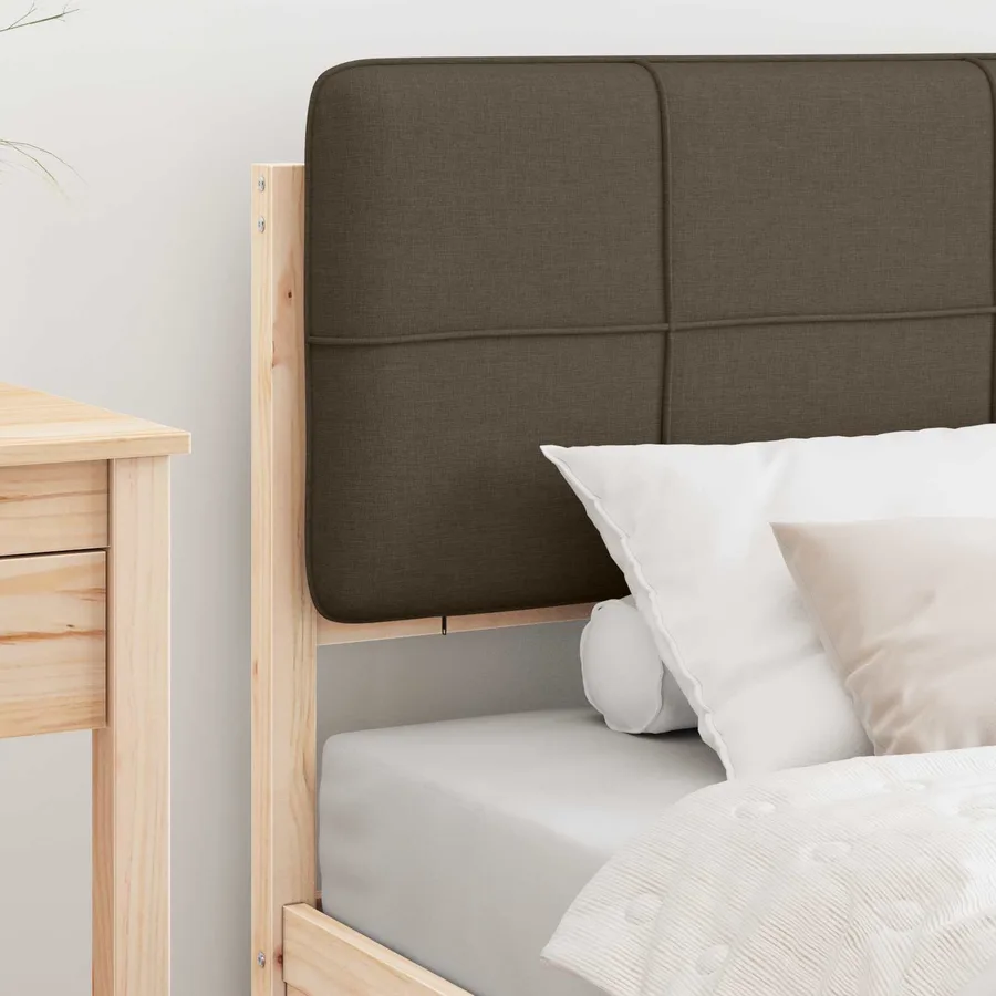 Cadre de lit avec tête de lit rembourrée Taupe 75 x 190 cm - 3