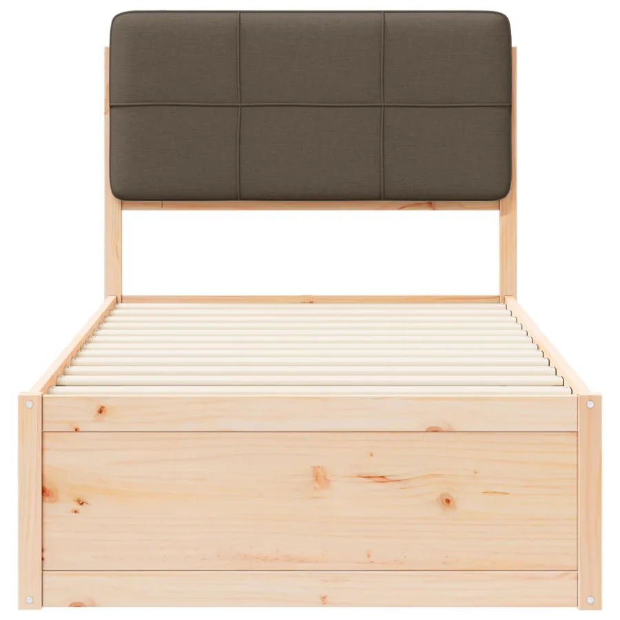 Cadre de lit avec tête de lit rembourrée Taupe 75 x 190 cm - 5