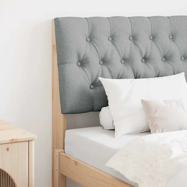 Tête de lit capitonnée Gris clair 80 cm Pin massif