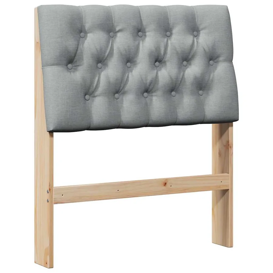 Tête de lit capitonnée Gris clair 80 cm Pin massif - 2