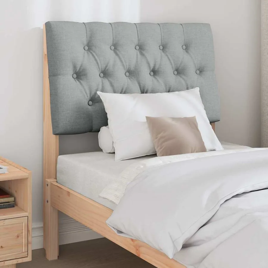 Tête de lit capitonnée Gris clair 80 cm Pin massif - 3
