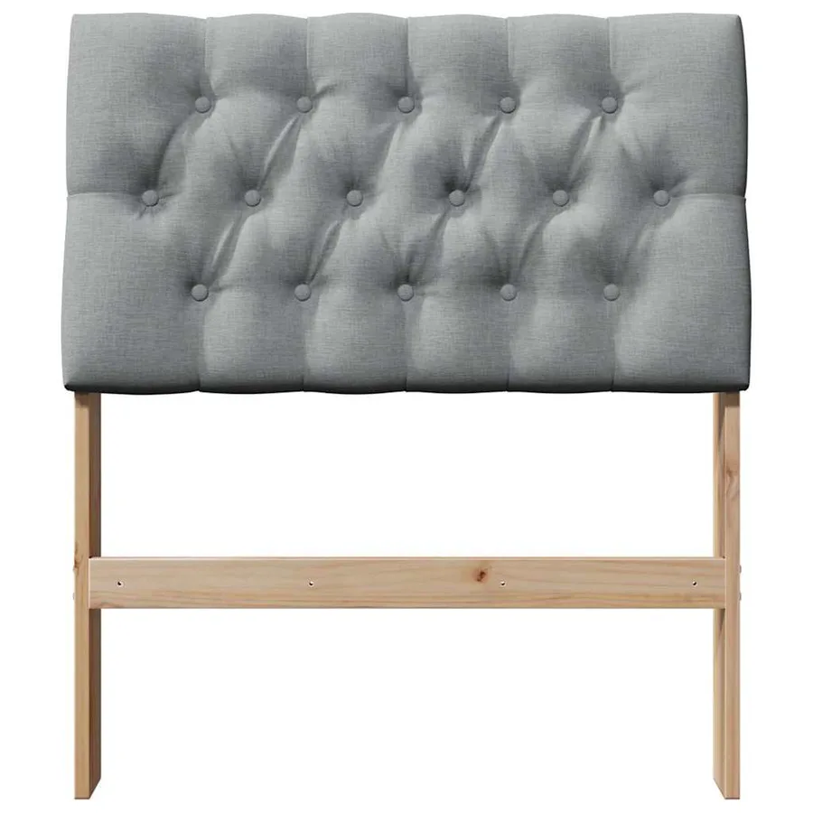 Tête de lit capitonnée Gris clair 80 cm Pin massif - 4