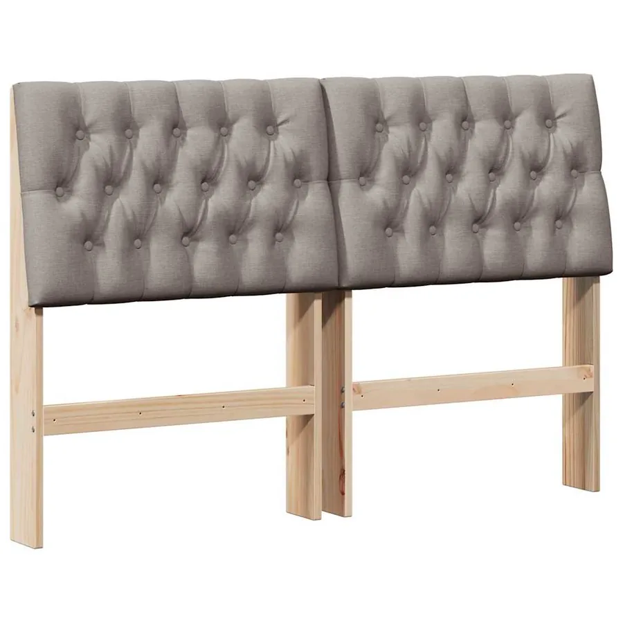Tête de lit capitonnée Taupe 135 cm Pin massif - 2