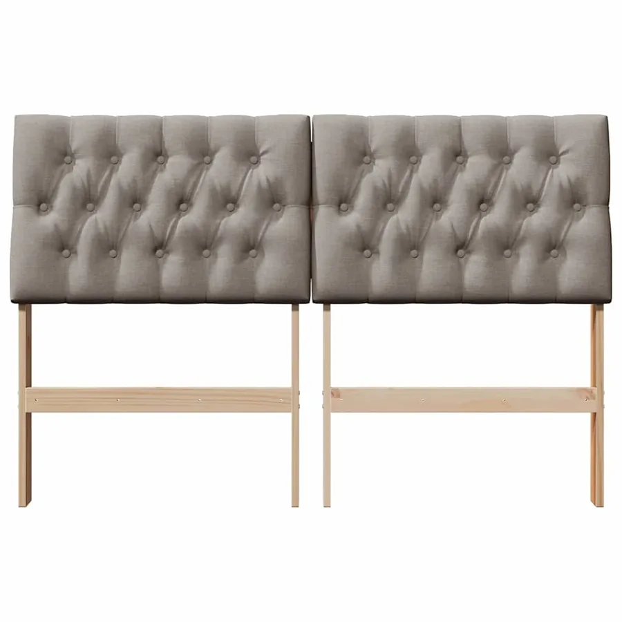 Tête de lit capitonnée Taupe 135 cm Pin massif - 4