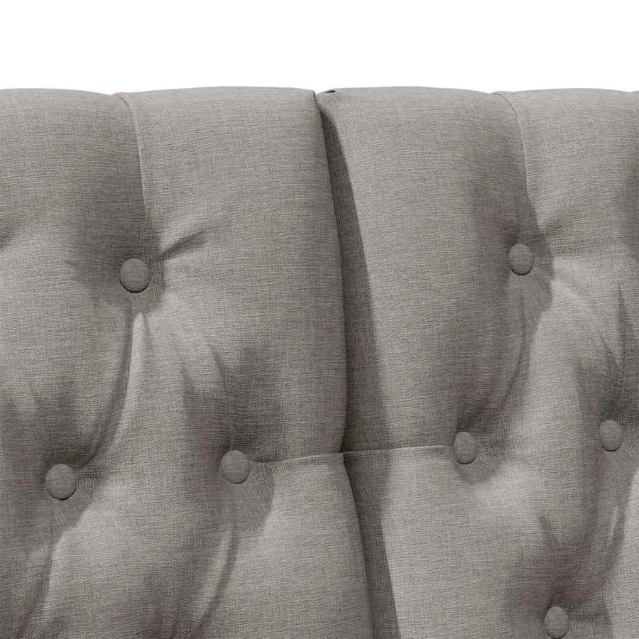 Tête de lit capitonnée Taupe 135 cm Pin massif - 7