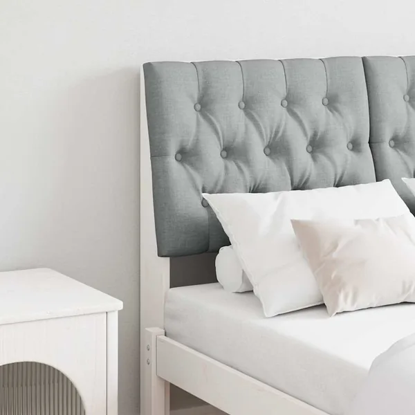 Tête de lit capitonnée Gris clair 120 cm Pin massif