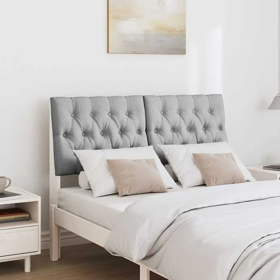 Tête de lit capitonnée Gris clair 120 cm Pin massif - 3