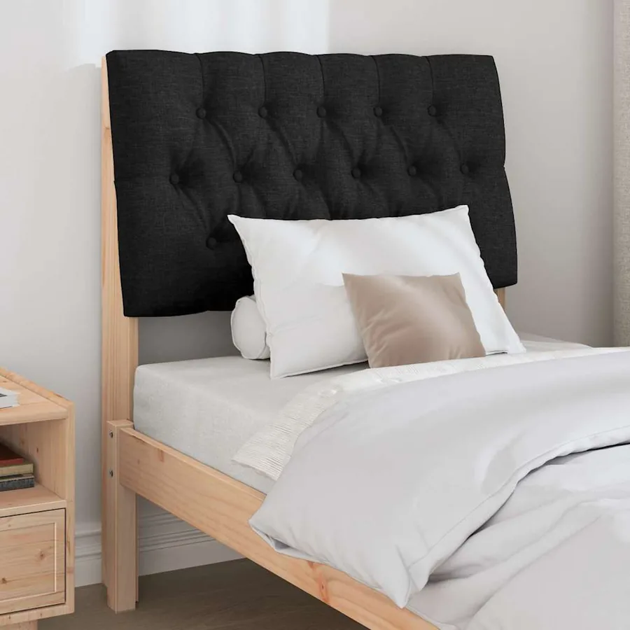 Tête de lit capitonnée Noir 80 cm Pin massif - 3