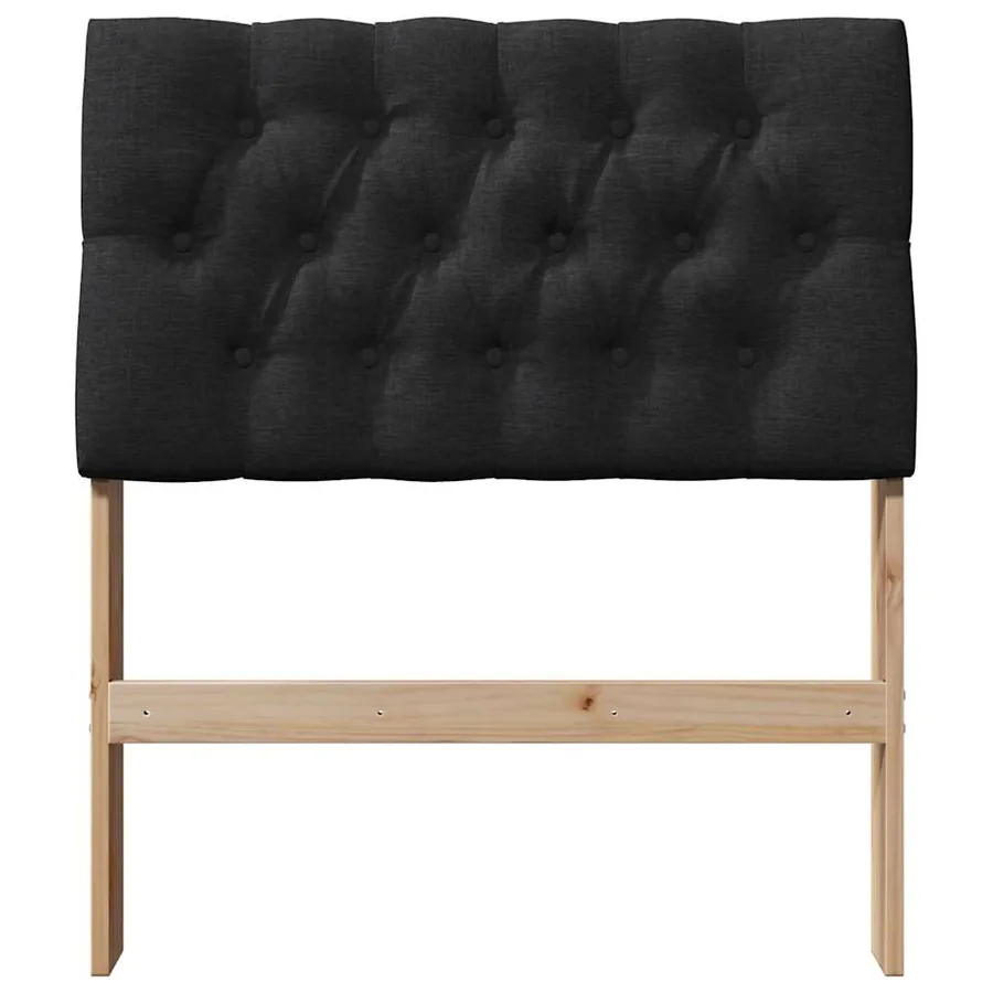 Tête de lit capitonnée Noir 80 cm Pin massif - 4