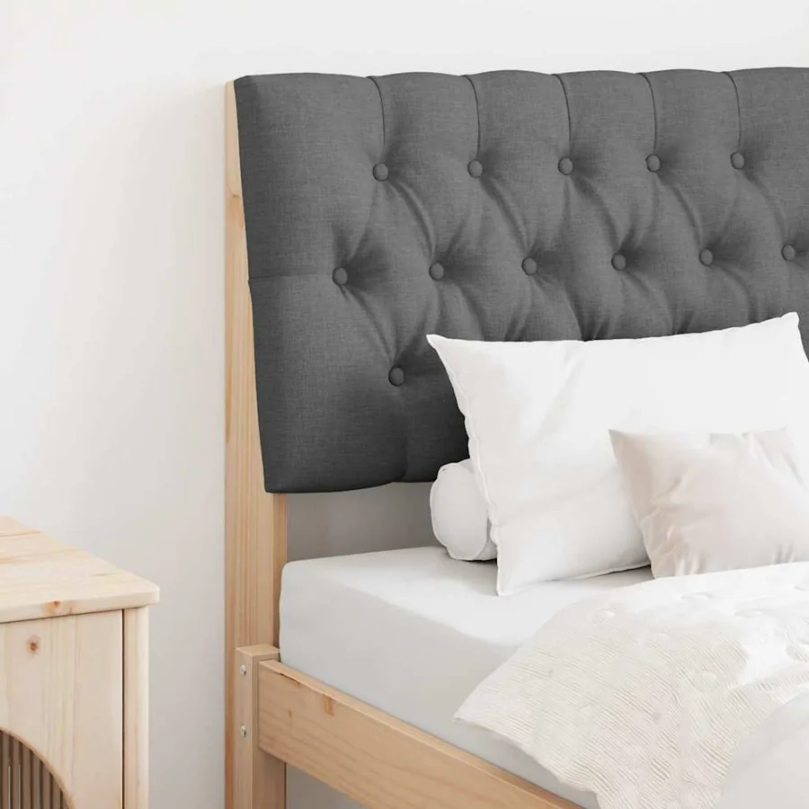 Tête de lit capitonnée Gris foncé 75 cm Pin massif
