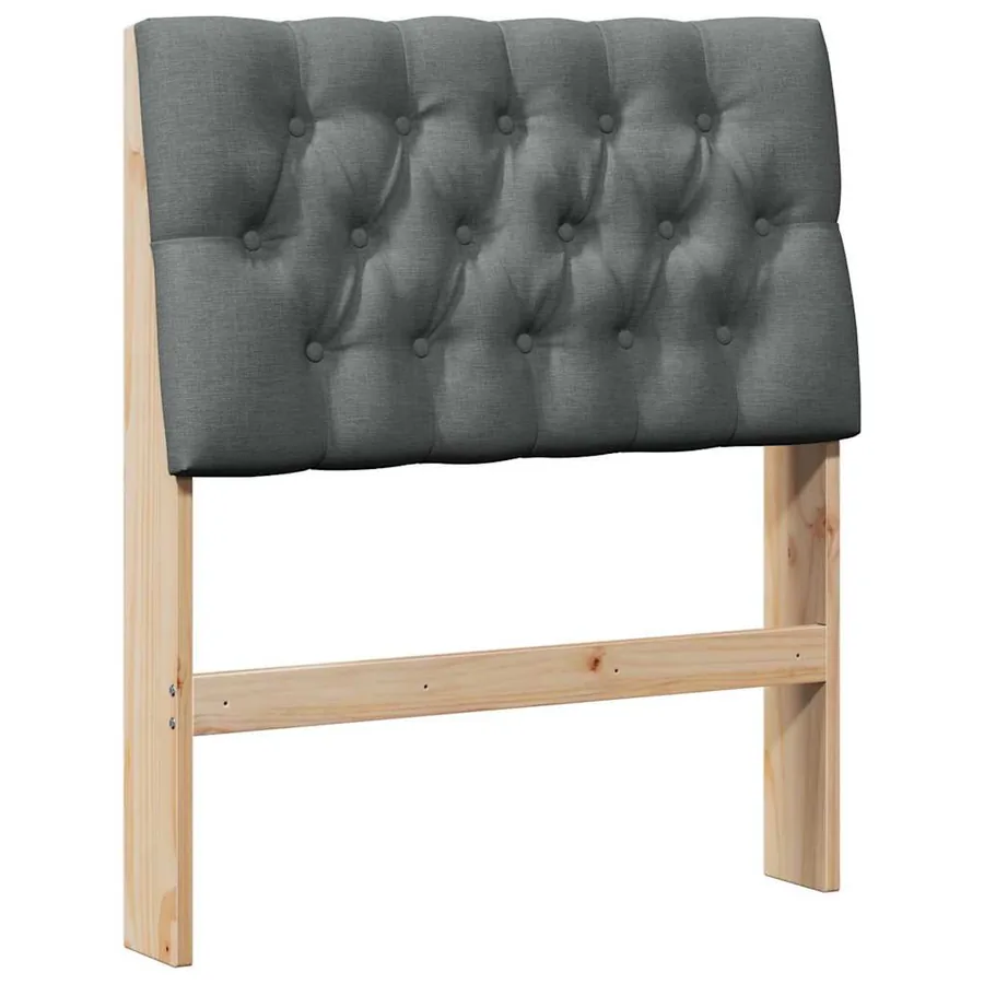Tête de lit capitonnée Gris foncé 75 cm Pin massif - 2