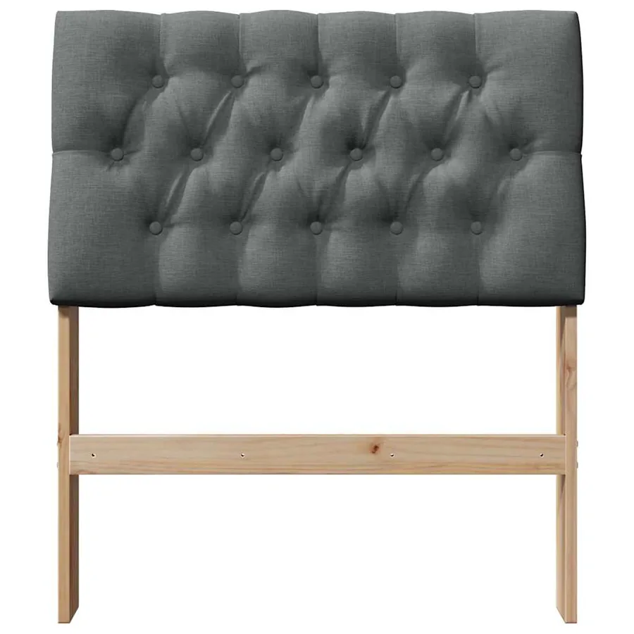 Tête de lit capitonnée Gris foncé 75 cm Pin massif - 4