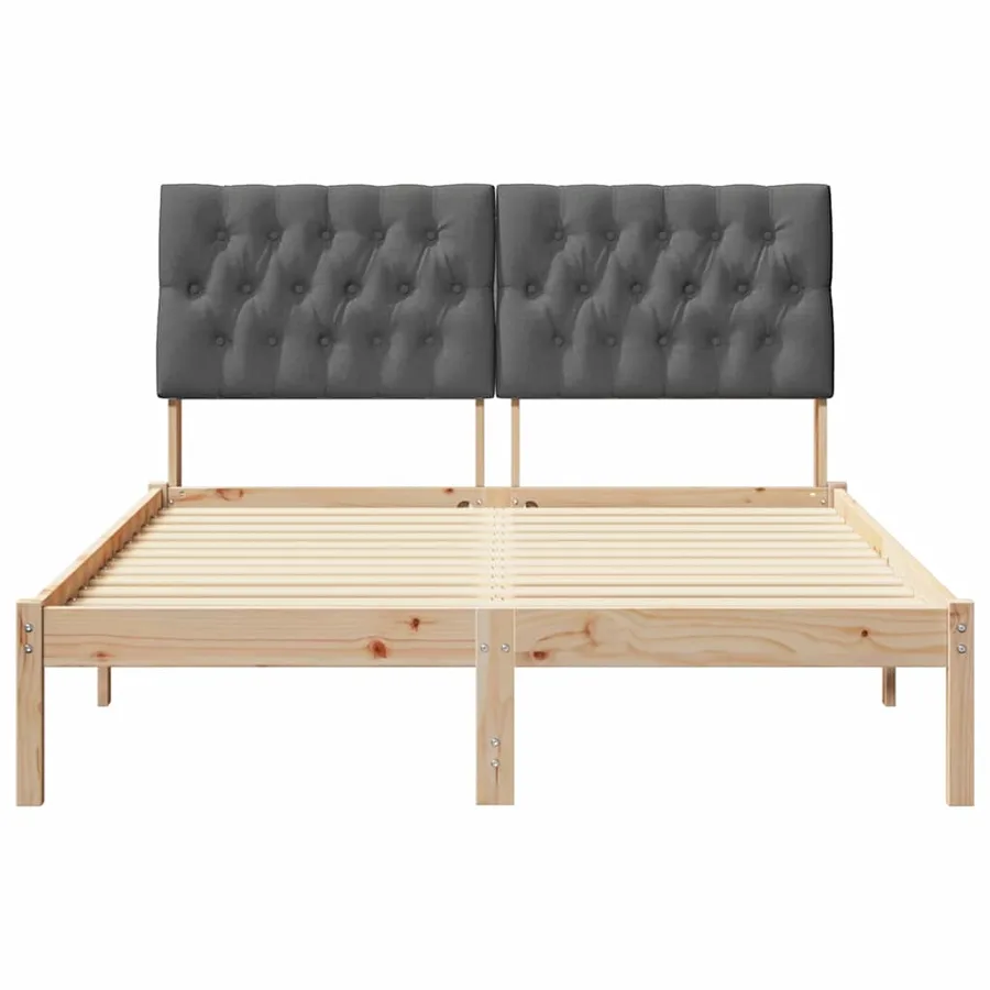 Cadre de lit avec tête de lit rembourrée Marron 135 x 190 cm - 5