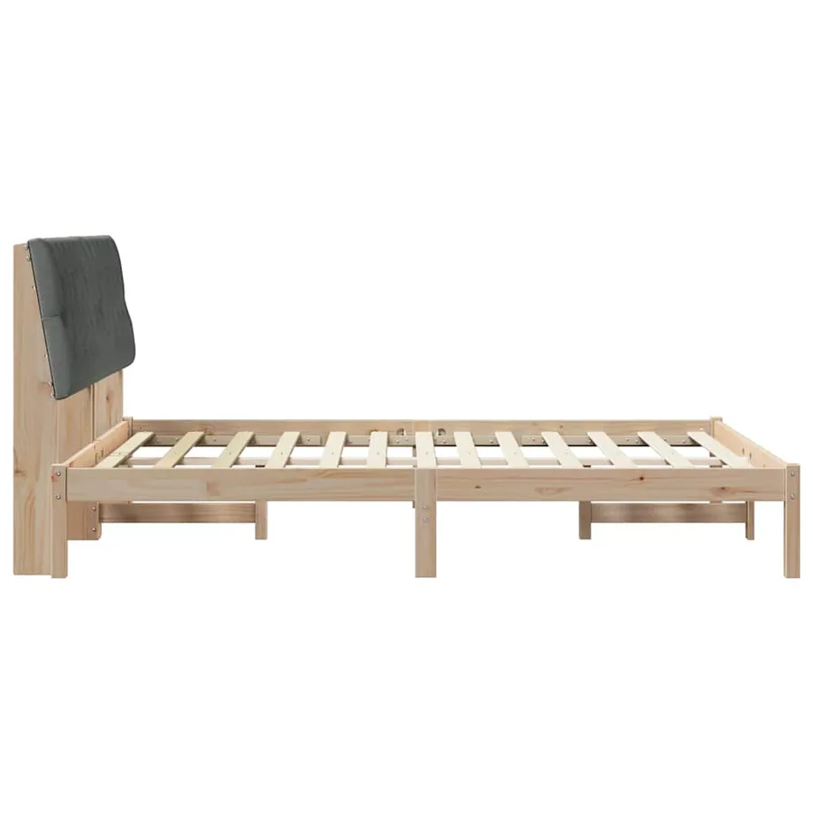 Cadre de lit avec tête de lit rembourrée Marron 135 x 190 cm - 6