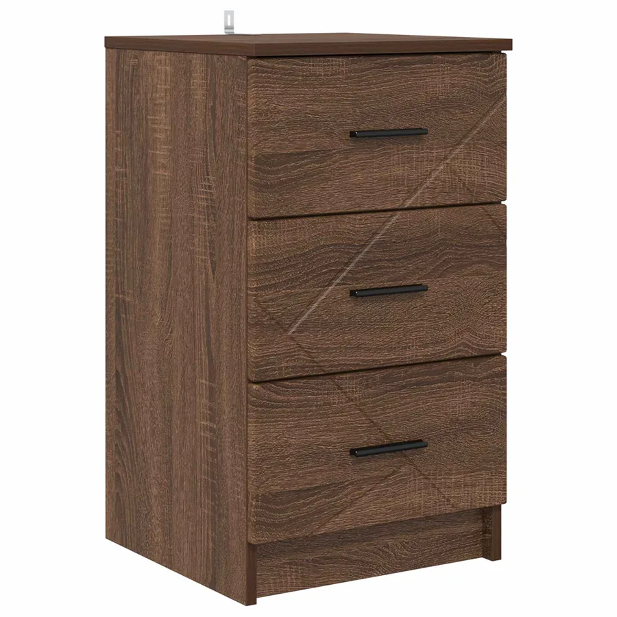 Cabinet de chevet avec tiroir Chêne marron 38 x 38 x 66 cm - 2