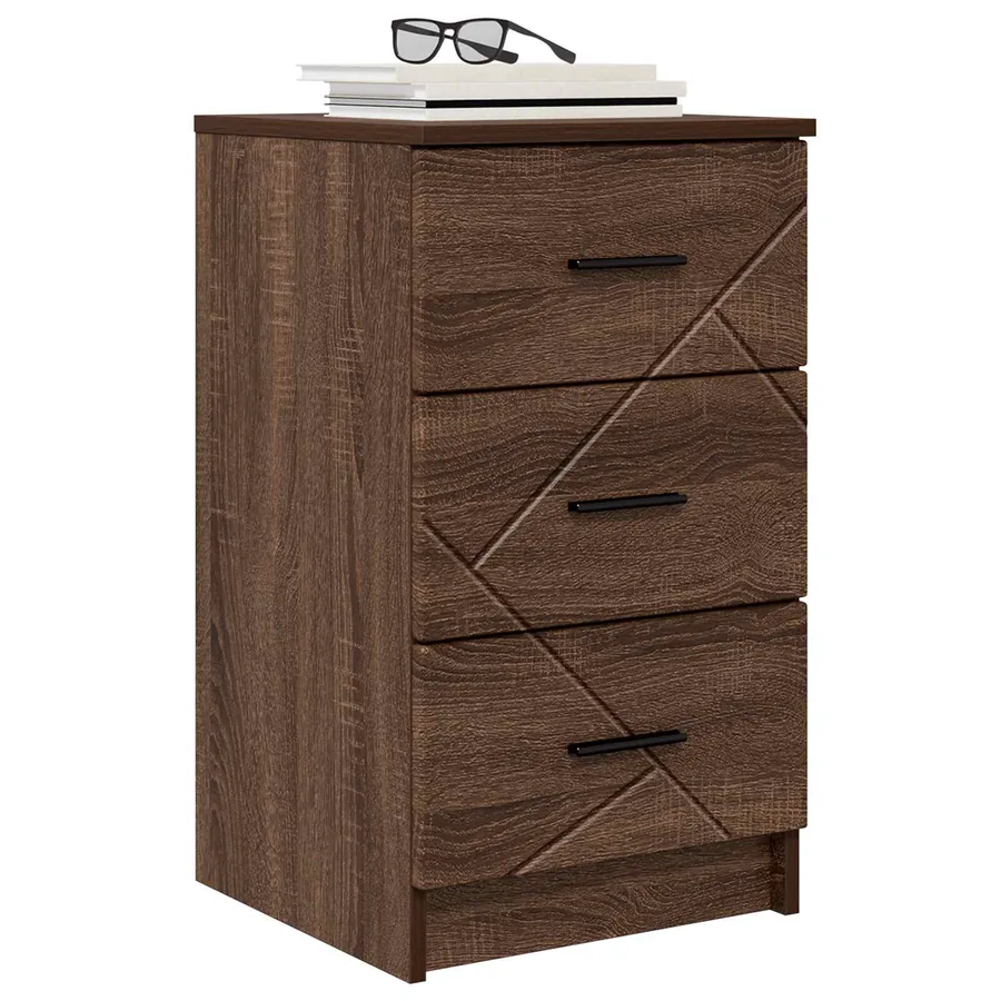 Cabinet de chevet avec tiroir Chêne marron 38 x 38 x 66 cm - 3