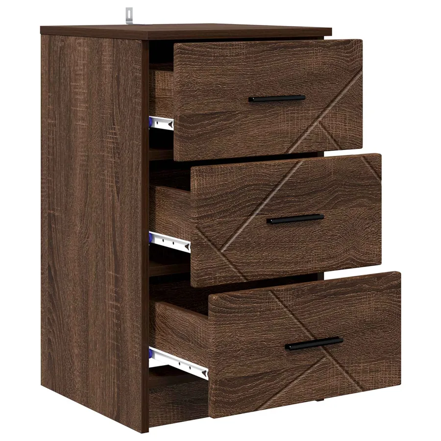 Cabinet de chevet avec tiroir Chêne marron 38 x 38 x 66 cm - 5
