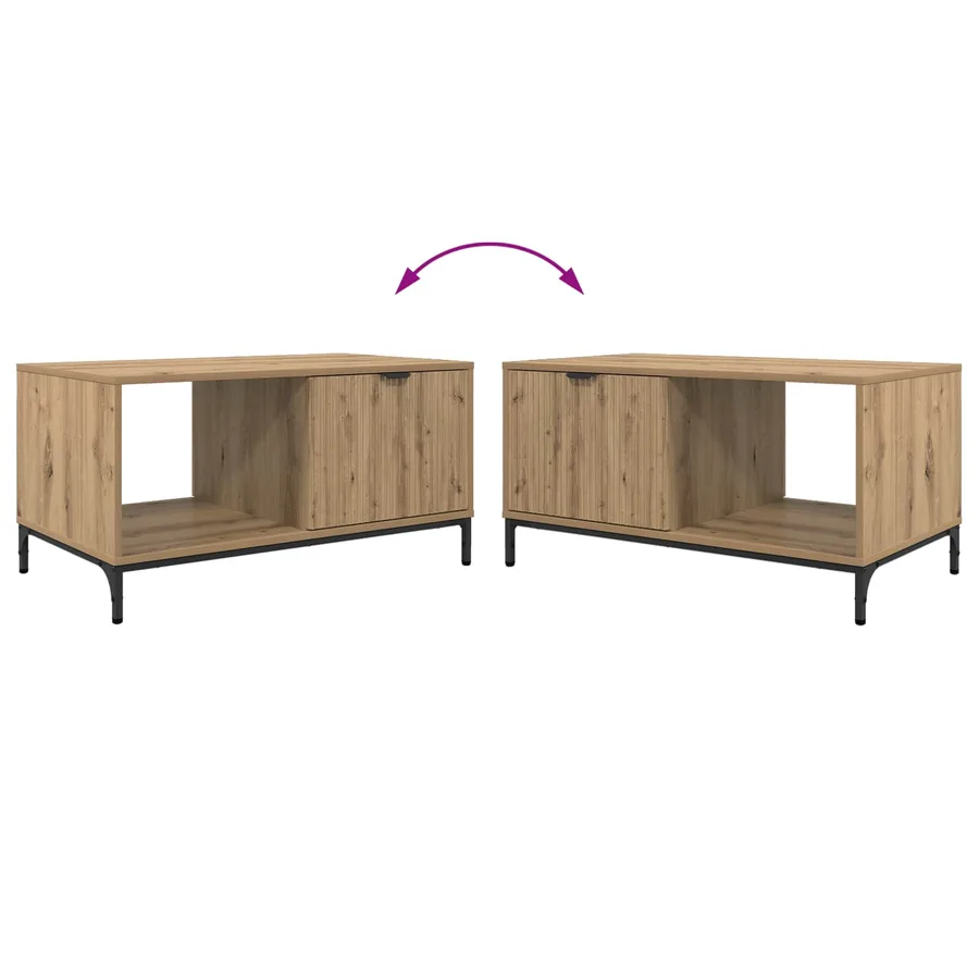 Table basse Chêne artisanal 90 x 49 x 46 cm Bois d'ingénierie - 12