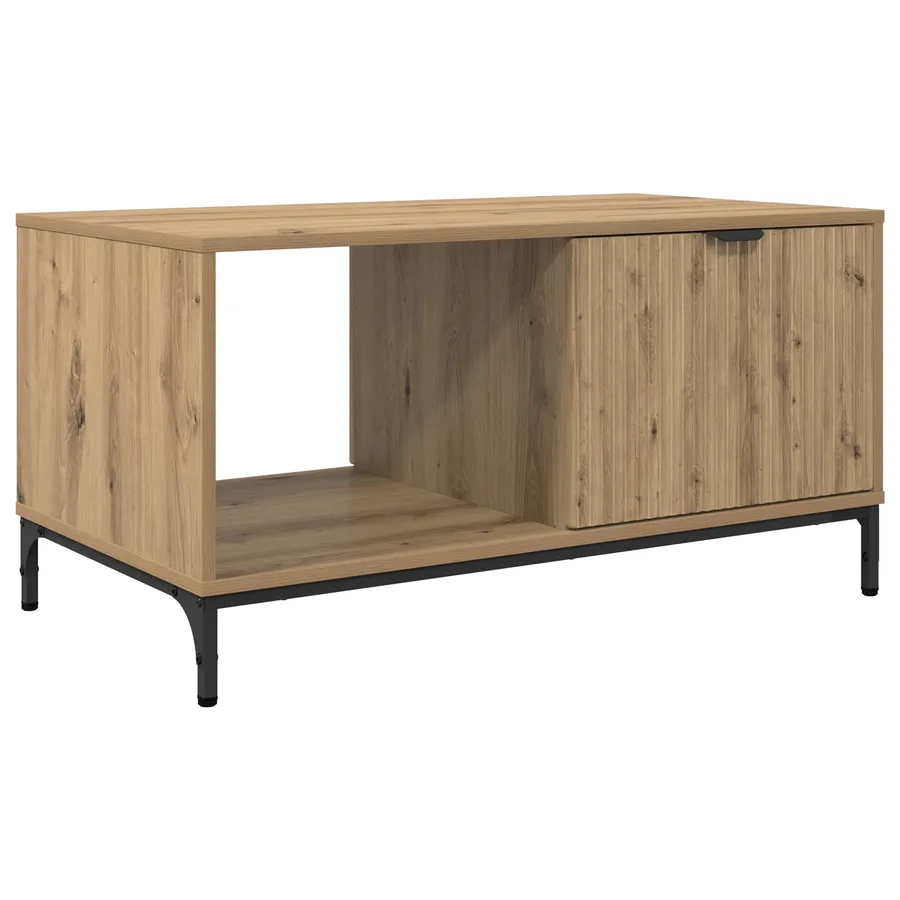 Table basse Chêne artisanal 90 x 49 x 46 cm Bois d'ingénierie - 2