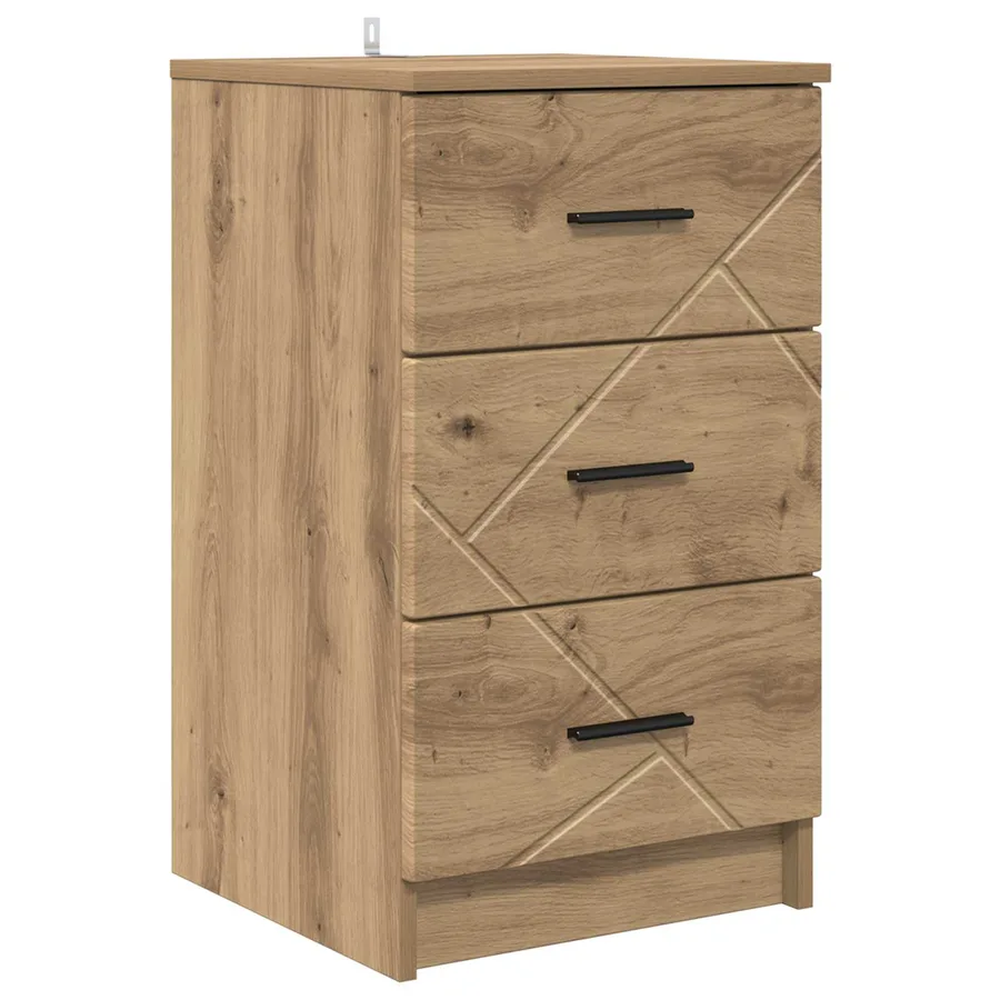 Cabinet de chevet chêne artisanal 38 x 38 x 66 cm - 2