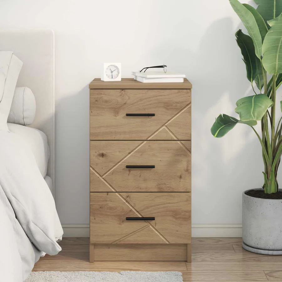 Cabinet de chevet chêne artisanal 38 x 38 x 66 cm - 4