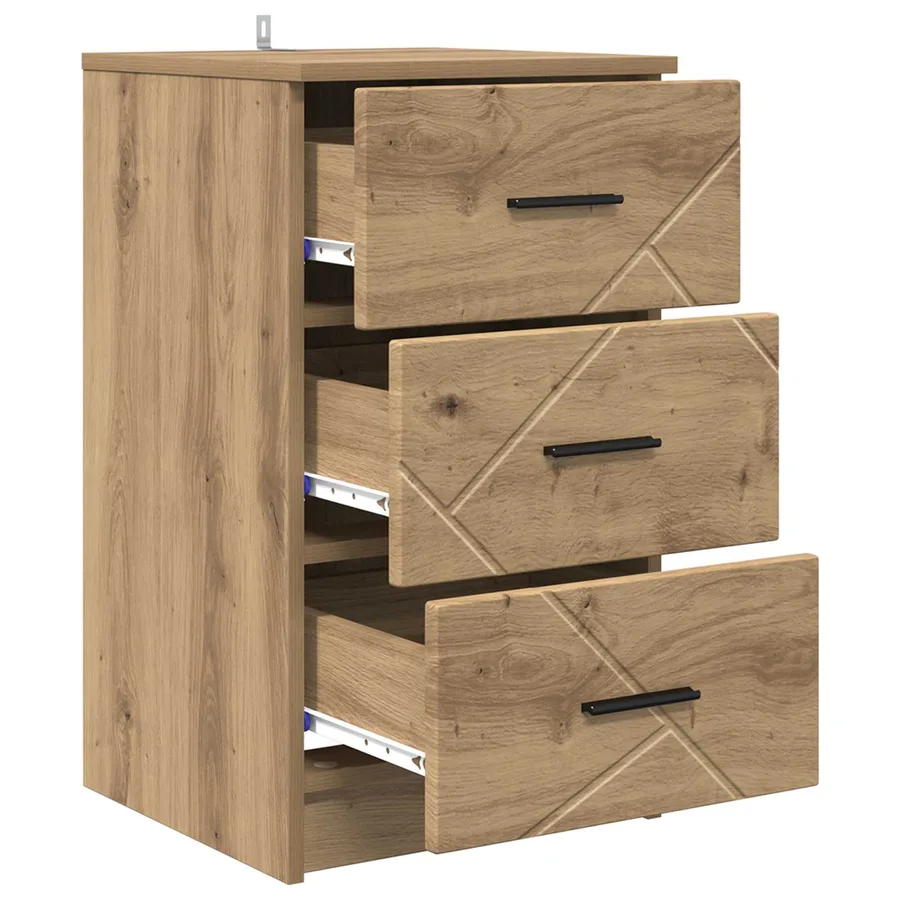 Cabinet de chevet chêne artisanal 38 x 38 x 66 cm - 5