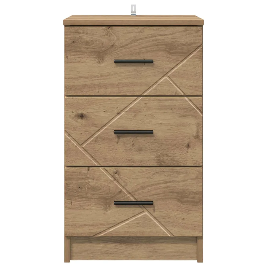 Cabinet de chevet chêne artisanal 38 x 38 x 66 cm - 6