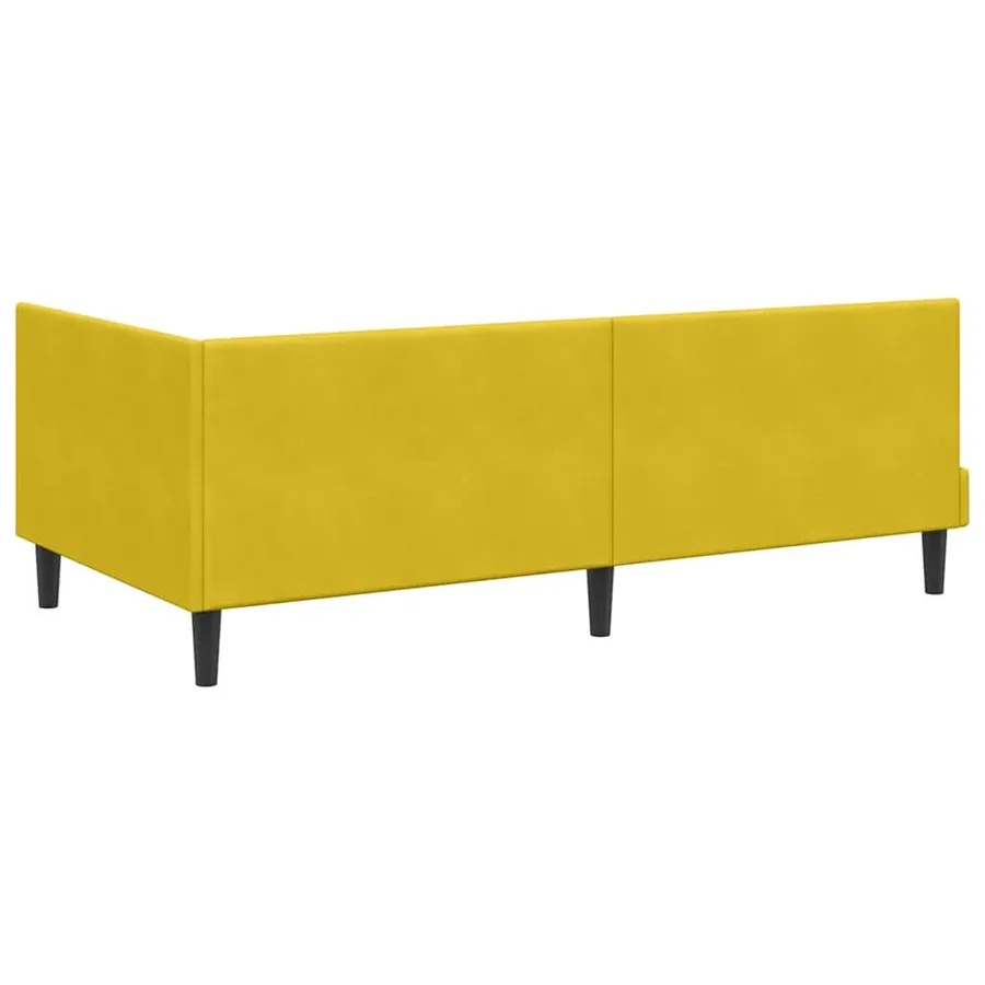 Cadre de lit d'angle avec matelas 2 pcs Jaune Velours - 9