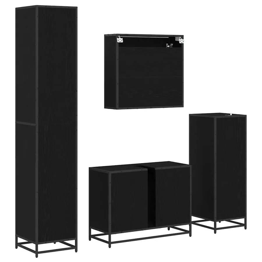 Ensemble de mobilier de salle de bain 4 pcs Chêne noir - 8