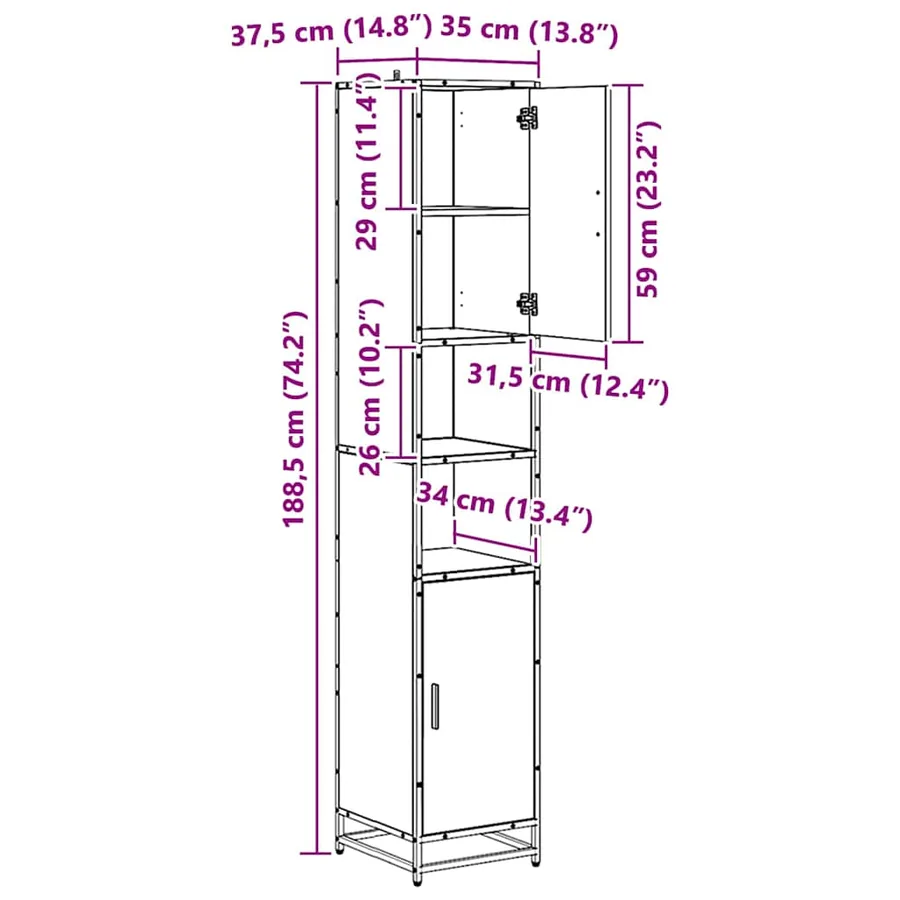 Ensemble de mobilier de salle de bain 3 pcs Bois Ancien - 17